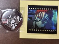 鬼滅の刃 お楽しみくじ ダイニング 缶バッジ フィルム風クリアカード 猗窩座