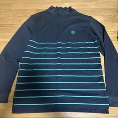 FJ ネイビー ストライプ モックネック Lサイズ
