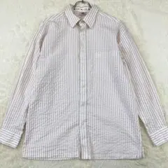 element エレメント 長袖シャツ ホワイト/ストライプ Ｌ 34-28