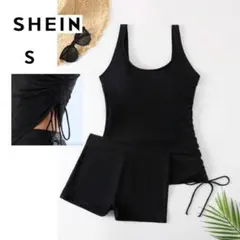 【完売品】SHEIN 体型カバー　セパレート水着　Sサイズ　黒　タンキニのサムネイル