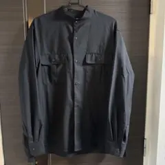 beams lights バンドカラー ノーカラー　シャツ ブラック