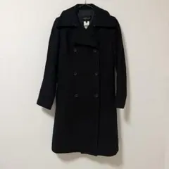 INDIVI イタリア製 ウール85% ロングコート ブラック 39 (Ｍ〜L)