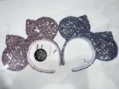 ディズニー　カチューシャ　スパンコール　ピンク&ブルー