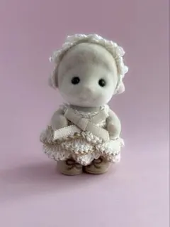 赤ちゃんお洋服 ワンピース ヘッドドレス ベージュ