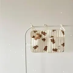 ベビーカーバッグ　キルティング　収納バック　くま　韓国