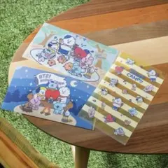 一番くじ　BT21　HAPPY CAMP!!　ミニクリアファイル 3点セット