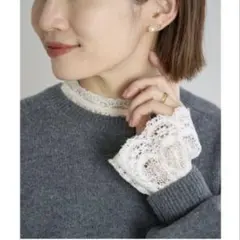 IENAイエナ リーフレースブラウス ナチュラル