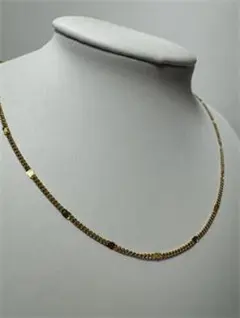 《日本製》K18ゴールドチェーンネックレス ビーズ装飾付き2.2g