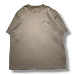 【F2053】　carhartt　ポケットTシャツ　サイズXL相当　ベージュ