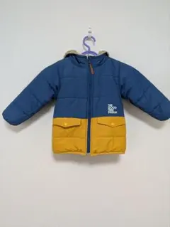 BREEZE 100 リバーシブル ボアダウンコート フード付き 青と黄色