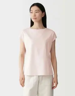 無印良品 天竺編みフレンチスリーブＴシャツ ライトピンク Ｓのサムネイル