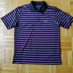 NIKE GOLF DRI-FIT ストライプポロシャツ M