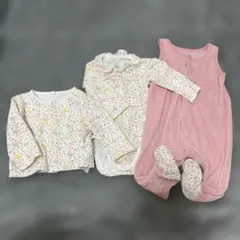 PETIT BATEAU 花柄　ロンパース 6m/67cm 3点セット