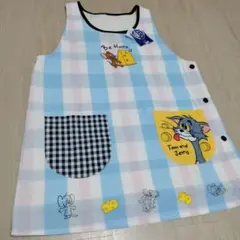 未使用 トムアンドジェリー　トムジェリ　裏ボア　刺繍　エプロン 割烹着 幼稚園