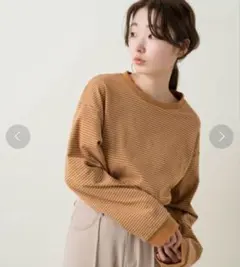 KastaneリンガーボーダーBIGロンT オレンジ