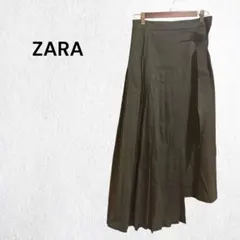 ザラ ZARA ブラック アシンメトリー プリーツスカート XS ベルト付き
