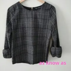 [as know as]長袖シャツ　カットソー　フリーサイズ　袖口リボン