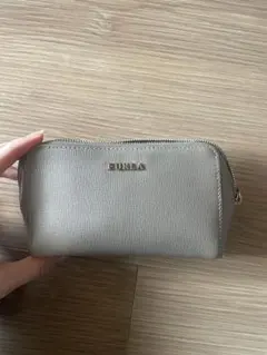 【美品】FURLA ベージュレザーポーチ