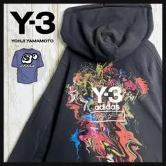 完売モデル Y-3 ワイスリー バックプリント プルオーバー パーカー 刺繍ロゴ Y-3 (ワイスリー) バックロゴ プルオーバー パーカー フーディ
