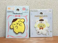 ふわふわスノー サンリオ パイルワッペン シール　ポムポムプリンシール セリア
