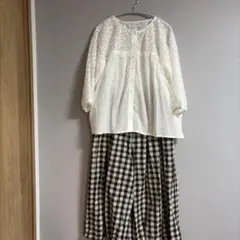 美品！SM2 レースが可愛い♡ ホワイト8部袖トップス　Fサイズ
