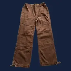 DOG DEPT ドッグデプト 茶 ブラウン ワイドストレート ダブルニー 古着