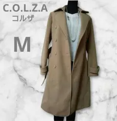 M キャメル ベージュ COLZA ダブルブレスト ロングコート