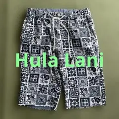 フララニ　ハワイアン柄ショートパンツ ホワイト×ネイビー　メンズM