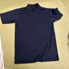 ネイビー 半袖 ハイネック アンダーシャツ