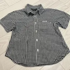 コムサイズム チェック柄 半袖シャツ 110cm