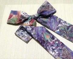 LIBERTY☆マリーナシーフラワー パープル⚠️ リボンスカーフ