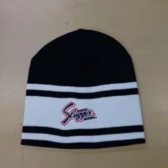 久保田スラッガー ニット帽子 ビーニー 白X紺