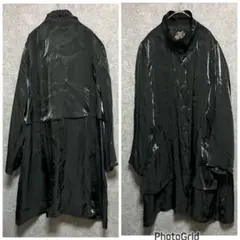 伊太利屋　GK ストーン　光沢　トレンチコート　9号　黒のサムネイル