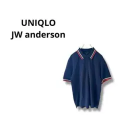 【ユニクロ】半袖　ポロシャツ　半袖　シンプル　カジュアル　ネイビー　L