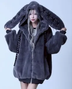 REFLEM ウサ耳ファーコート ブラック NEW ARRIVAL】﻿ ﻿ REFLEM【レフレム】 うさ耳オーバーサイズ