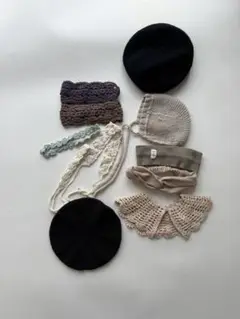 ヘアーアクセサリーセット　ヘアパンド　ベレー帽　つけ襟