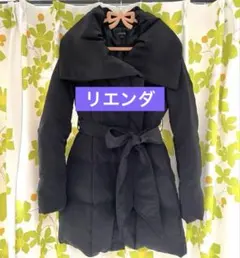 【美品】rienda 黒 ダウンコートSサイズ ベルト付き リエンダ 値引き中