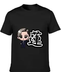 キャラクターイラスト付き黒Tシャツ