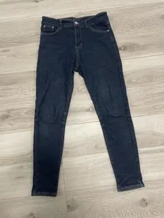 冬用ダークブルー スキニーデニム ハイウエスト