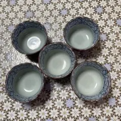 陶器製ボウル 5個セット 淡い青色