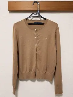 ラルフローレン カーディガン レディース L ブラウン ポニー刺繍 長袖