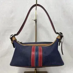 COACH swagger37 デニム、レザートートバッグ - メルカリ