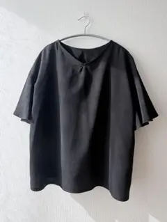 美品 黒 2WAYドロップショルダートップスのサムネイル