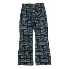 オゾンコミュニティ　デニム　ジーンズ　総柄 名作 OZONE COMMUNITY ヒステリック 総柄 フレア デニム パンツ