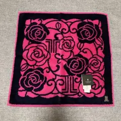 LANVIN 　タオルハンカチ　バラ柄
