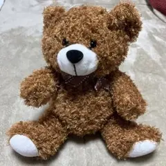 茶色のリボン付きクマのぬいぐるみ 約30cm