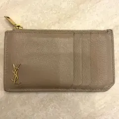 YSL レザー フラグメントケース コインケース ベージュ