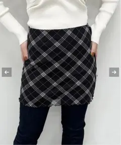 【美品】U by SPICK&SPAN チェックプリントチュールスカートのサムネイル