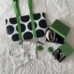 kate spade ドット柄ショッパー 箱　リボン　ステッカー　巾着