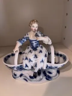 Meissen マイセン ダブルディッシュ バスケット 少女 フィギュリンのサムネイル